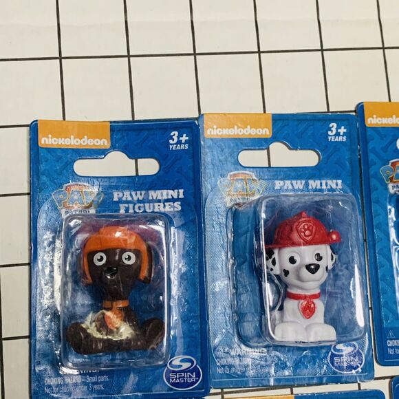Lot of 6 Nickelodeon Paw Patrol Mini Figures Zuma Orange Hat Marshall Fire Dog - Picture 4 of 12